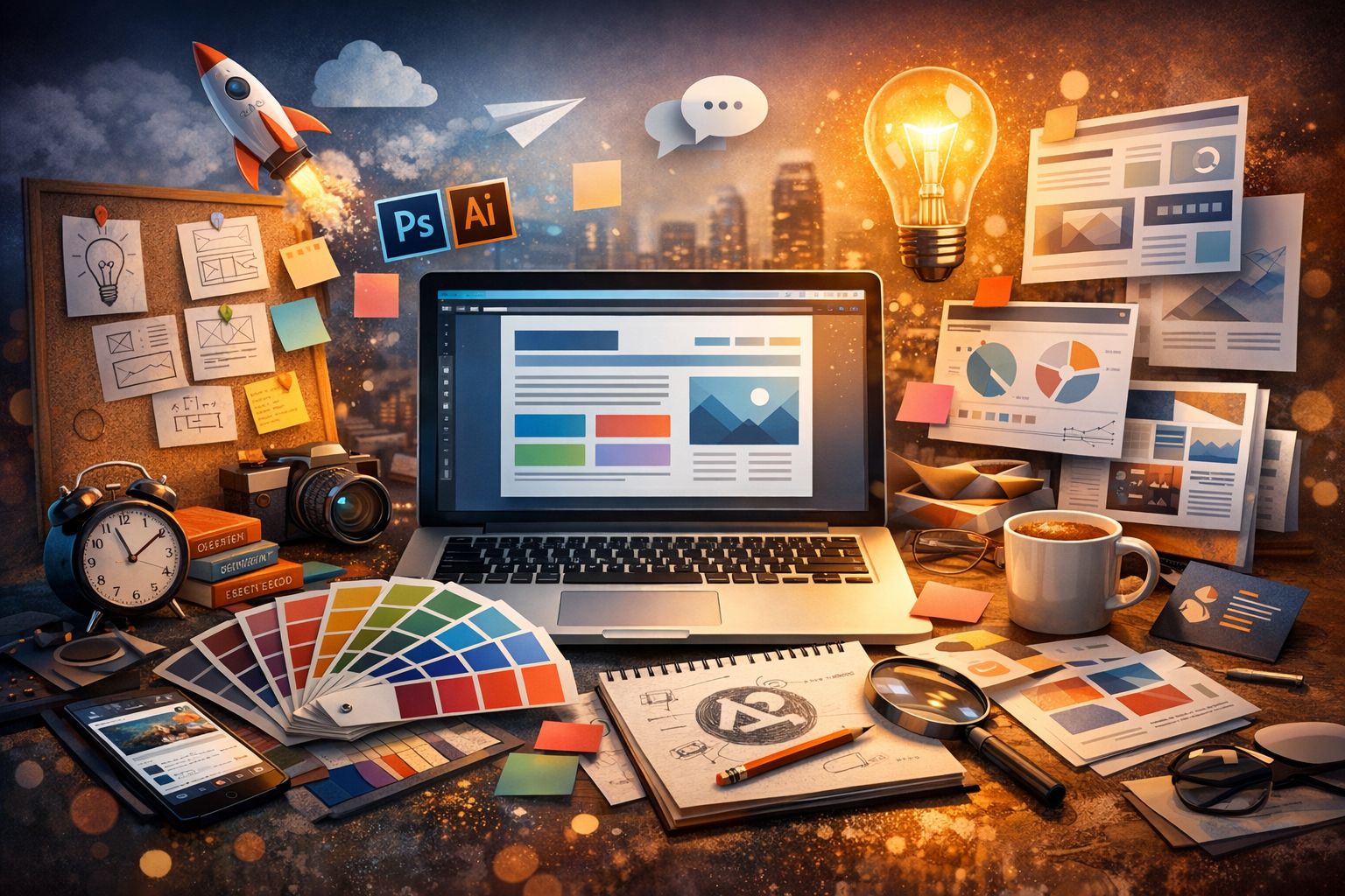 איך ללמוד עיצוב גרפי לבד בצורה מסודרת ולהגיע לתיק עבודות שמרגיש “סטודיו אמיתי”